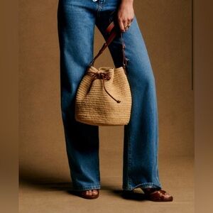 Sezane Farrow Bag in Natural Raffia